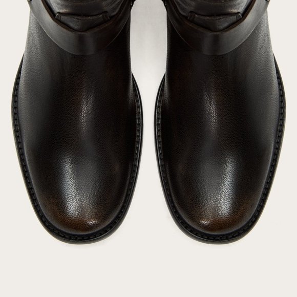 Frye Phillip Harness Short Leather Cute Ankle Boot - Picture 3 of 15